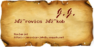 Járovics Jákob névjegykártya